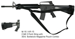 M-16 / AR-15 CQB 3 Point Tactical Sling with 30rd. Buttstock Mag Pouch Combo