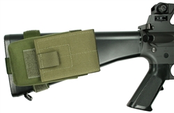7.62NATO AR Rifle Buttstock Magazine Pouch, Holds (1) 20 round 7.62 x 51mm Magazine, Rear Adapter Provided