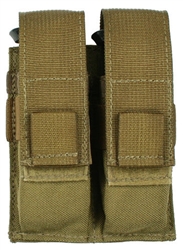 Belt Mounted Double Universal Pistol Mag Pouch - Vertical Draw