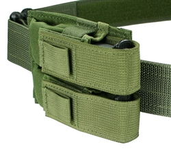 Belt Mounted Double Universal Pistol Mag Pouch - Cross Draw