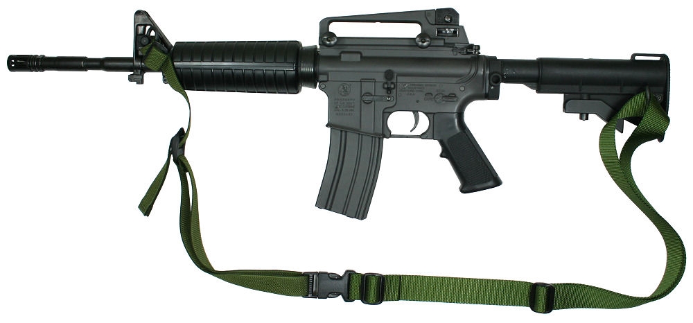 Adjuatable 2 Two Point Sling a Hook and a QD Swivel OD Green 
