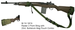 M-14 / M1A Fixed Stock Raider 2 Point Tactical Sling with 20rd. Buttstock Mag Pouch Combo