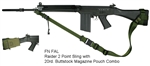 FN FAL Fixed Stock Raider 2 Point Tactical Sling with 20rd. Buttstock Mag Pouch Combo