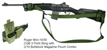 Ruger Mini-14 / 30 CQB 3 Point Tactical Sling with 2/10 Buttstock Mag Pouch Combo
