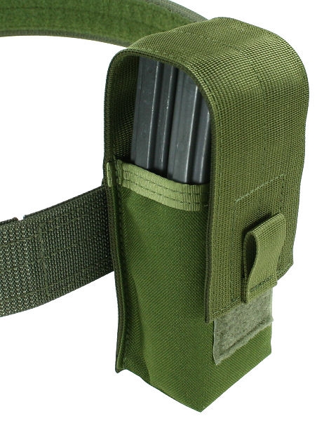 Belt Mounted Double 30 rd. 5.56mm Flapped Magazine Pouch - Fits up